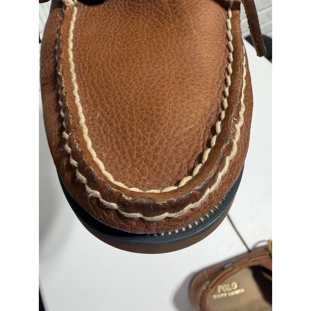 POLO RALPH LAUREN Men's Bienne Leather Boat Shoes Tan US 9 - Picture 13 of 13